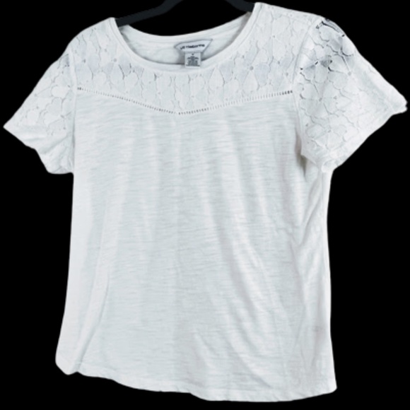Liz Claiborne Lace Trim Tee - Picture 2 of 6